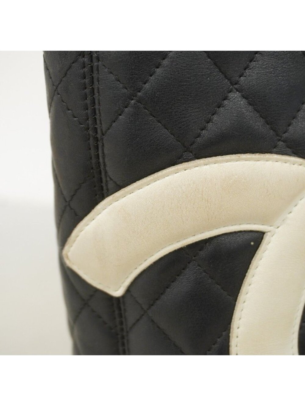 Chanel Tote Cambon Lambskin Black White Silver - Picture 8 of 10